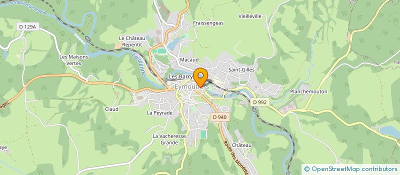 localisation de l'entreprise CENTRE COMMUNAL D'ACTION SOCIALE à EYMOUTIERS