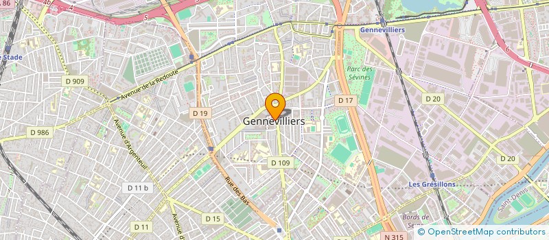 localisation de l'entreprise CENTRE COMMUNAL D'ACTION SOCIALE à GENNEVILLIERS