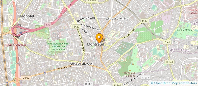 localisation de l'entreprise CENTRE COMMUNAL D'ACTION SOCIALE à MONTREUIL
