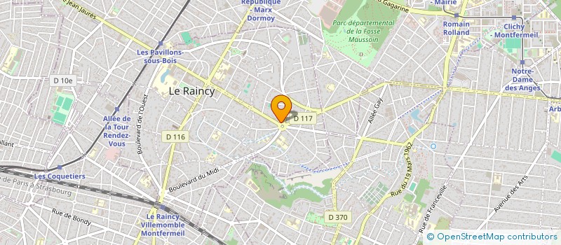 localisation de l'entreprise CENTRE CONTROLE TECHNIQUE DU PLATEAU à LE RAINCY