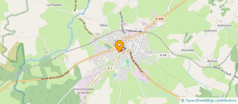 localisation de l'entreprise CENTRE CONTROLE TECHNIQUE VELAY AUVERGNE à CRAPONNE-SUR-ARZON