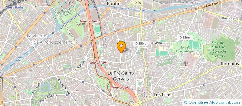 localisation de l'entreprise CENTRE CULTUEL BOSNIAQUE DZEMAT PARIS à LE PRE-SAINT-GERVAIS
