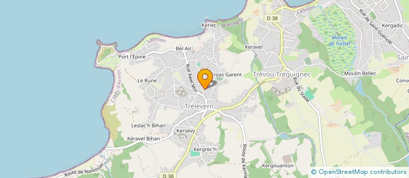 localisation de l'entreprise CENTRE CULTUREL SAINT GUENOLE  TREVOU-TREGUIGNEC