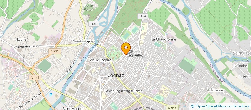 localisation de l'entreprise CENTRE D'ANIMATION à COGNAC