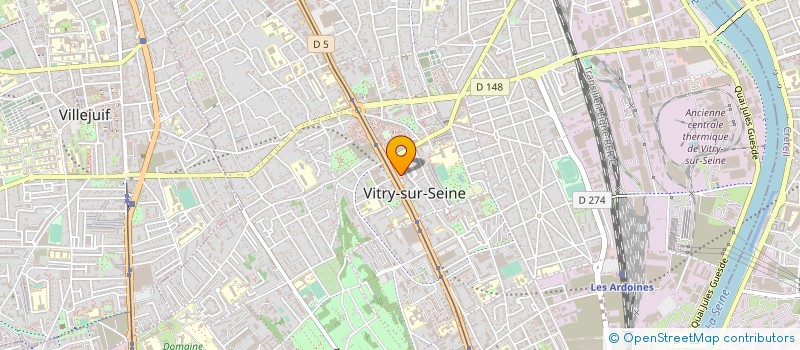 localisation de l'entreprise CENTRE D'ANIMATION CULTURELLE JEAN VILAR  VITRY-SUR-SEINE