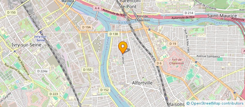 localisation de l'entreprise CENTRE D'ETUDE DU KARATE SHINTAI-DO KOBUDO UNION SPORTIVE D'ALFORTVILLE  ALFORTVILLE