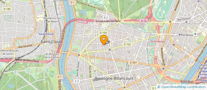 localisation de l'entreprise CENTRE D'ETUDES DE PSYCHOLOGIE INDIVIDUELLE ET DE GROUPE - CEPIG à BOULOGNE-BILLANCOURT
