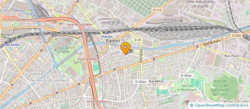 localisation de l'entreprise CENTRE D'ETUDES ET DE FORMATION ECOLOGIE ET TRAVAIL à PANTIN
