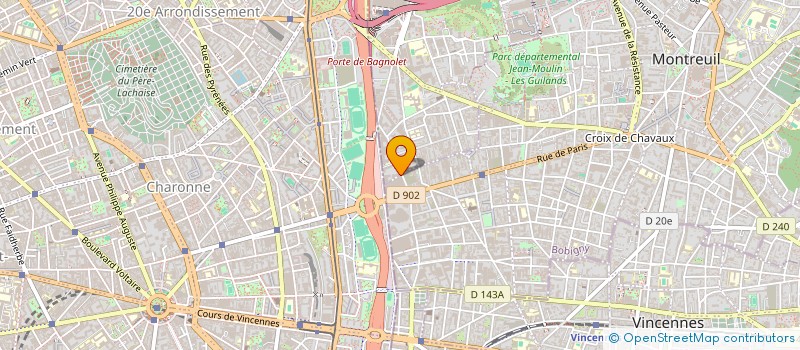 localisation de l'entreprise CENTRE D INFORMATION, DE DOCUMENTATION, D ETUDE ET DE FORMATION DES ELUS CIDEFE à MONTREUIL