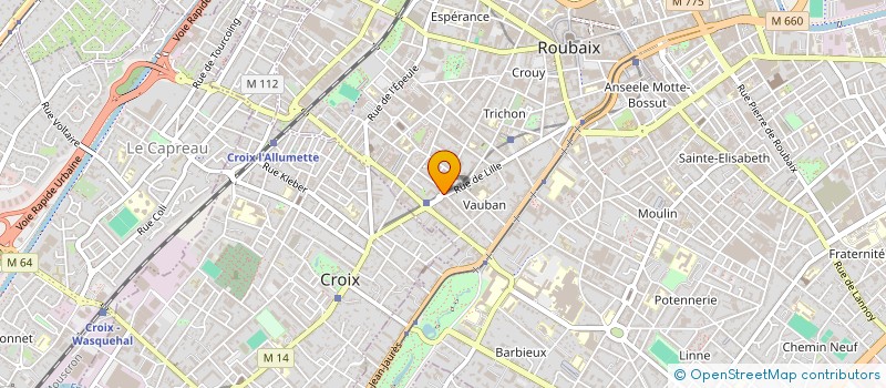 localisation de l'entreprise CENTRE D'INFORMATION SUR LES DROITS DES FEMMES ET DES FAMILLES NORD - TERRITOIRES - LILLE METROPOLE HAINAUT SAMBRE-AVESN à ROUBAIX