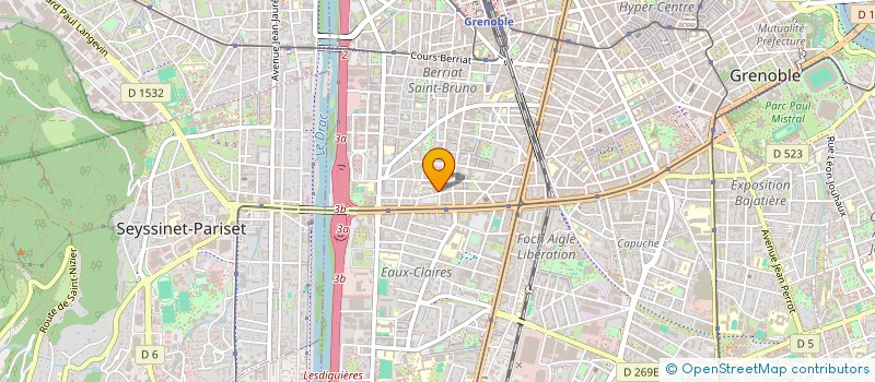 localisation de l'entreprise CENTRE DE CARDIOLOGIE INTERVENTIONNELLE DES EAUX CLAIRES à GRENOBLE