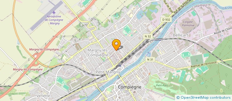 localisation de l'entreprise CENTRE DE CONTROLE TECHNIQUE 60 à MARGNY-LES-COMPIEGNE