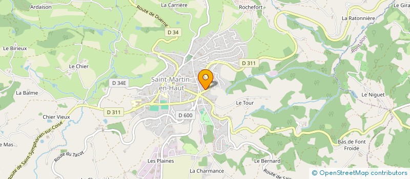 localisation de l'entreprise CENTRE DE CONTROLE TECHNIQUE LE PANORAMIC  SAINT-MARTIN-EN-HAUT