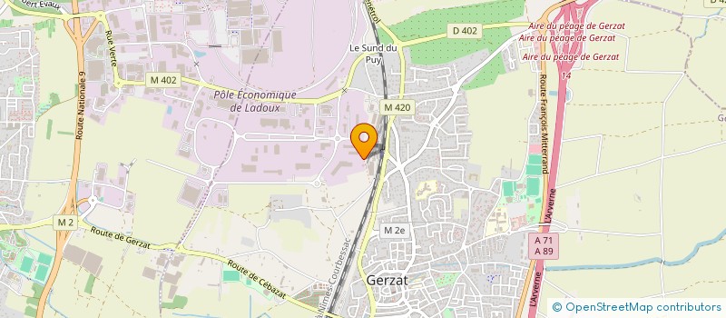 localisation de l'entreprise CENTRE DE FORMATION DE CONDUCTEURS REGION AUVERGNE VIGIER  GERZAT