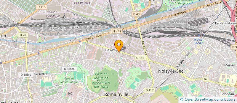 localisation de l'entreprise CENTRE DE LA BUREAUTIQUE 93 à ROMAINVILLE