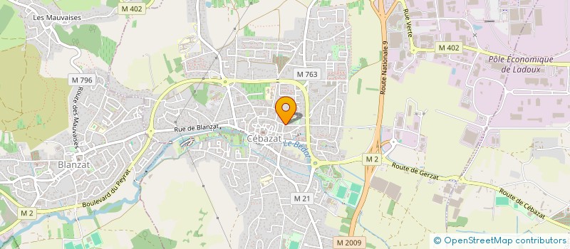 localisation de l'entreprise CENTRE DE PERCUSSION  CEBAZAT