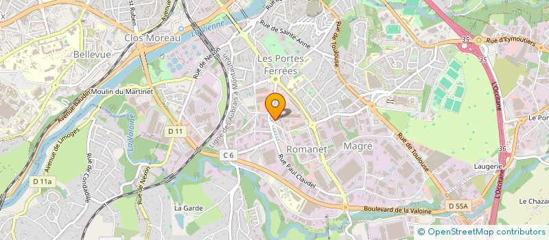 localisation de l'entreprise CENTRE DE REEDUCATION ET DE BALNEOTHERAPIE DE ROMANET à LIMOGES
