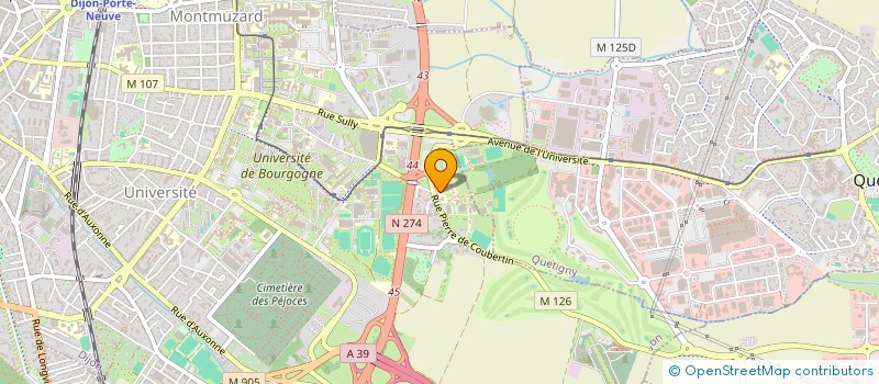 localisation de l'entreprise CENTRE DE RESSOURCES D'EXPERTISE ET DE PERFORMANCE SPORTIVE à DIJON