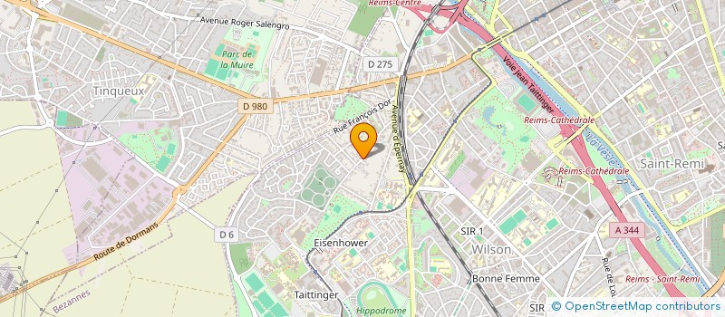 localisation de l'entreprise CENTRE DE RESSOURCES D'EXPERTISE ET DE PERFORMANCE SPORTIVE  REIMS