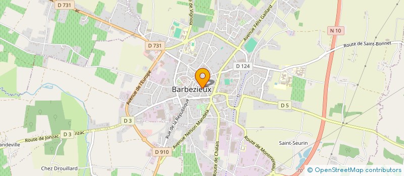 localisation de l'entreprise CENTRE DE SANTE DENTAIRE BARBEZIEUX-SAINT-HILAIRE à BARBEZIEUX-SAINT-HILAIRE