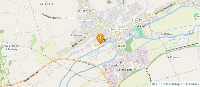 localisation de l'entreprise CENTRE DE SANTE DU TERRITOIRE DE BEAUREPAIRE  BEAUREPAIRE