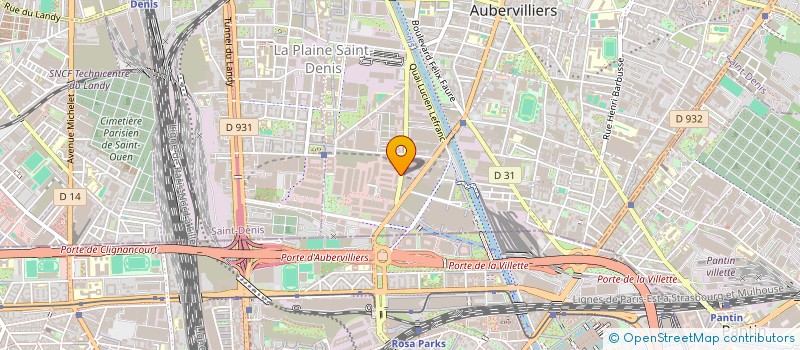 localisation de l'entreprise CENTRE DE SANTE HYGIE à AUBERVILLIERS
