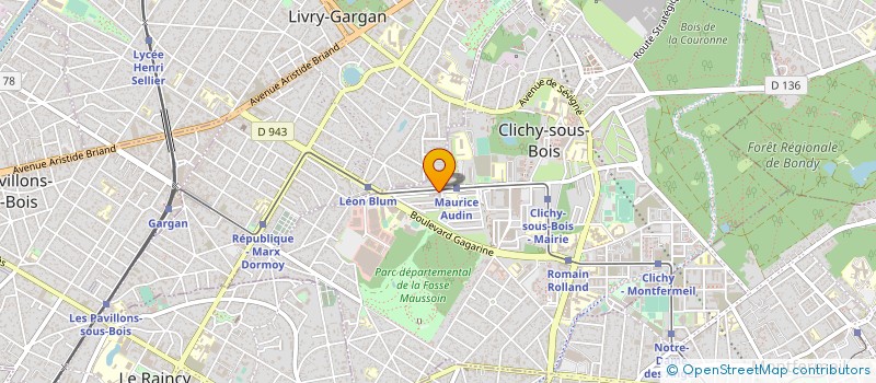 localisation de l'entreprise CENTRE DE SANTE MAURICE AUDIN à CLICHY-SOUS-BOIS