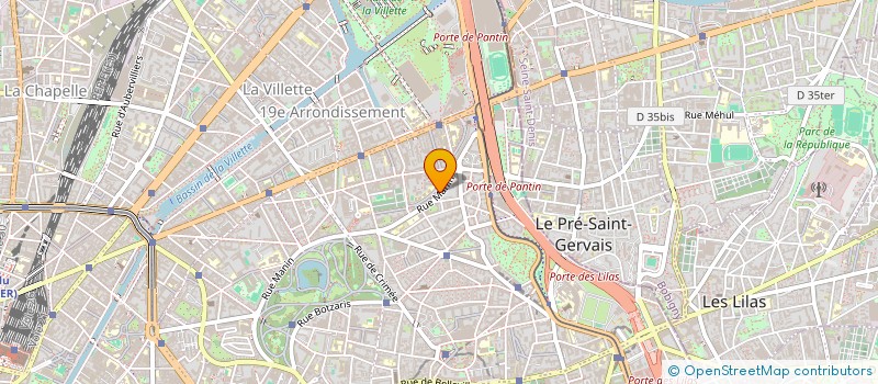 localisation de l'entreprise CENTRE DE SANTE OPHTALMOLOGIQUE PARIS 19  PARIS