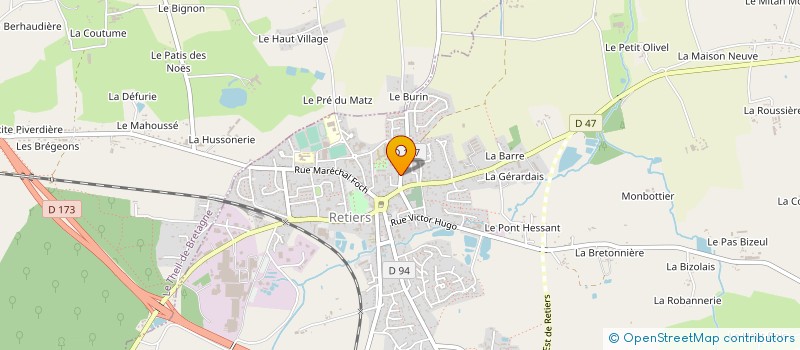 localisation de l'entreprise CENTRE DE SOINS à RETIERS