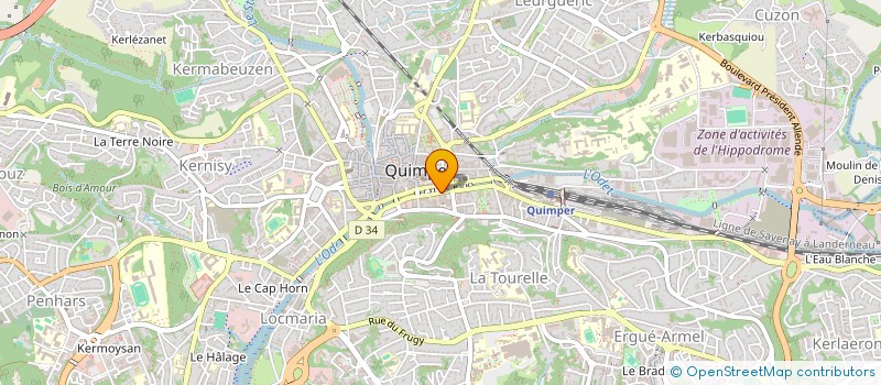 localisation de l'entreprise CENTRE DE SOINS DE QUIMPER à QUIMPER