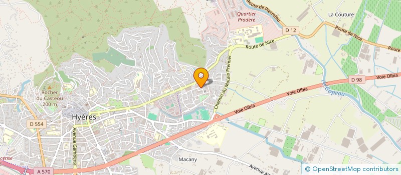 localisation de l'entreprise CENTRE DE SOINS DE REEDUCATION DU PYANET à HYERES