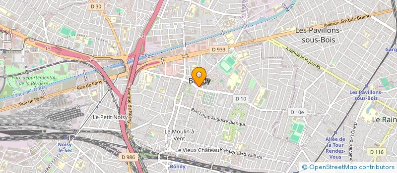 localisation de l'entreprise CENTRE DENTAIRE BONDY HOTEL DE VILLE  BONDY