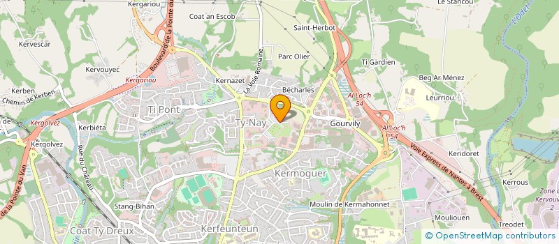 localisation de l'entreprise CENTRE DEPARTEMENTAL DE GESTION DE LA FONCTION PUBLIQUE TERRITORIALE à QUIMPER