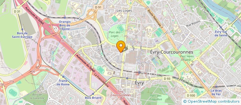 localisation de l'entreprise CENTRE DES OEUVRES SOLIDAIRES AUX ORPHELINS D'AFRIQUE à EVRY-COURCOURONNES