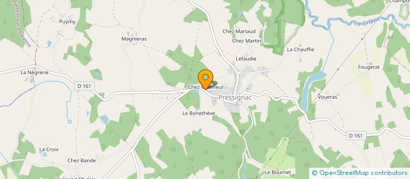 localisation de l'entreprise CENTRE EQUESTRE DES LACS DE HAUTE CHARENTE à PRESSIGNAC