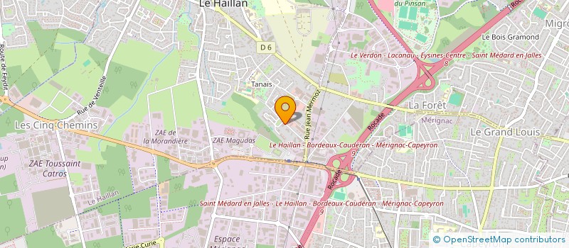 localisation de l'entreprise CENTRE EVANGELIQUE DE BORDEAUX  LE HAILLAN