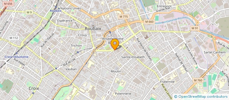 localisation de l'entreprise CENTRE EXPERTISE ET CONTROLE AUTOMOBILE à ROUBAIX