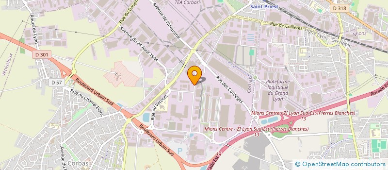 localisation de l'entreprise CENTRE EXPRESS LIMOUSIN 69 à CORBAS