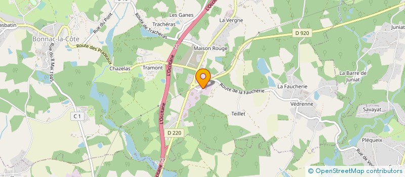 localisation de l'entreprise CENTRE EXPRESS LIMOUSIN 87 à BONNAC-LA-COTE
