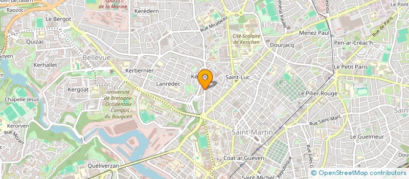 localisation de l'entreprise CENTRE FINISTERIEN DE RADIOTHERAPIE ET D'ONCOLOGIE. à BREST