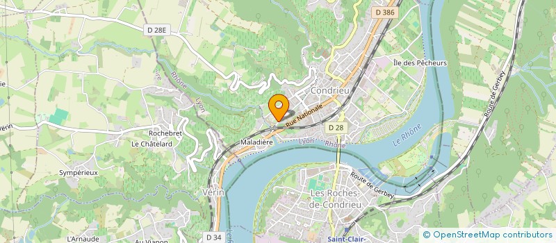 localisation de l'entreprise CENTRE HOSPITALIER DE CONDRIEU  CONDRIEU