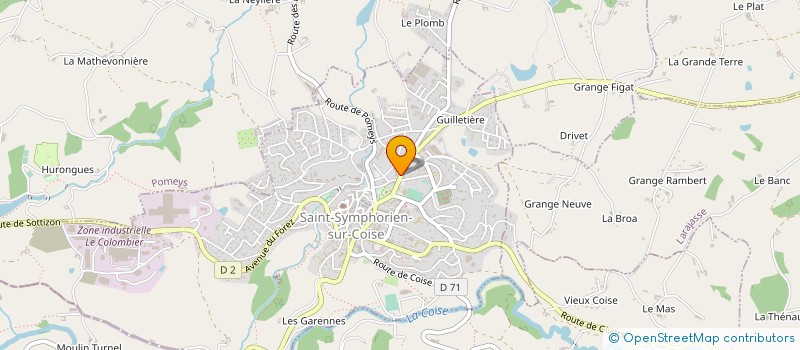 localisation de l'entreprise CENTRE HOSPITALIER DES MONTS DU LYONNAIS  SAINT-SYMPHORIEN-SUR-COISE