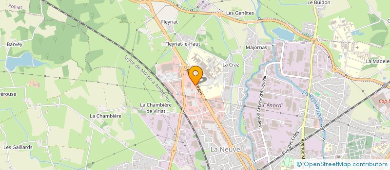 localisation de l'entreprise CENTRE HOSPITALIER FLEYRIAT  VIRIAT