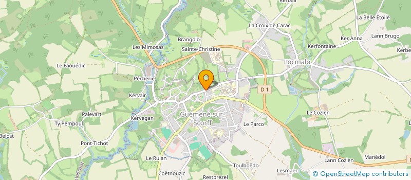 localisation de l'entreprise CENTRE HOSPITALIER GUEMENE SUR SCORFF  GUEMENE-SUR-SCORFF