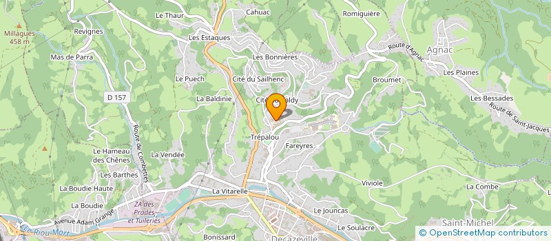 localisation de l'entreprise CENTRE HOSPITALIER PIERRE DELPECH à DECAZEVILLE