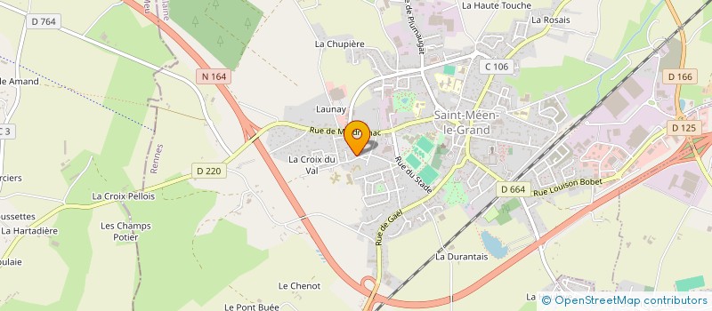 localisation de l'entreprise CENTRE HOSPITALIER ST MEEN LE GRAND à SAINT-MEEN-LE-GRAND