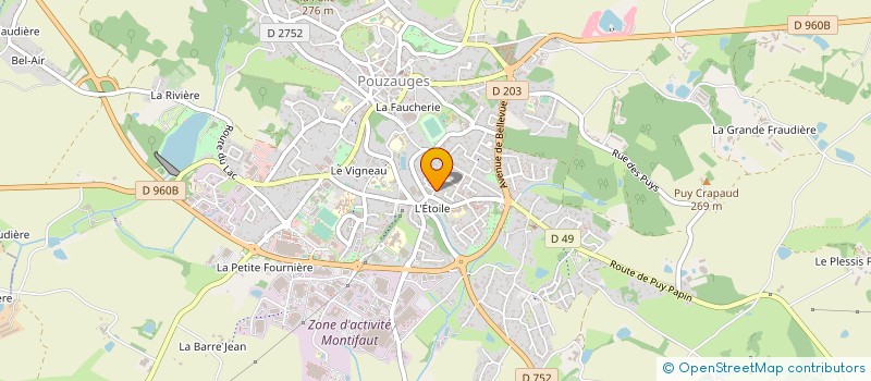 localisation de l'entreprise CENTRE INFIRMIER DE L'ETOILE  POUZAUGES