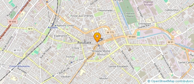 localisation de l'entreprise CENTRE INFORM & DOCUMENT GENEALOGIQUE RX à ROUBAIX