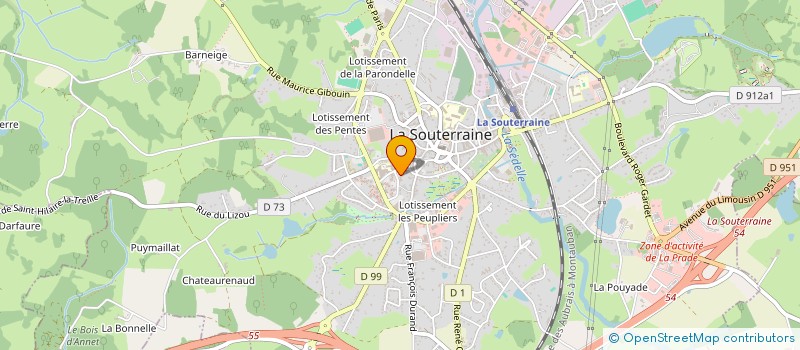 localisation de l'entreprise CENTRE INTERCOMMUNAL D'ACTION SOCIALE - COMMUNAUTE DE COMMUNES DU PAYS SOSTRANIEN à LA SOUTERRAINE