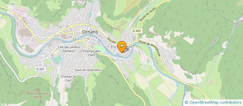 localisation de l'entreprise CENTRE INTERCOMMUNAL D'ACTION SOCIALE DE LA COMMUNAUTE DE COMMUNE D'ORNANS AMANCEY QUINGEY à ORNANS